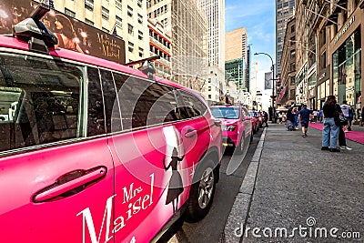 Marvelous Mile, an event on Fifth Ave for The Marvelous Mrs. Maisel, a 60â€™s period piece, Editorial Stock Photo